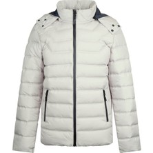 Taş Slim Fit Hakim Yaka Kapüşonlu Şişme Mont