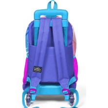 Coral High Kids Lavanta-Pembe Flamingo Desenli Üç Bölmeli IşıkIı Tekerlekli Çekçekli Okul Sırt Çantası 23905