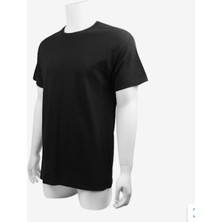 Gıldan Ağır Pamuklu Tişörtler, Pamuklu Tişört, %100 Pamuk Tişört, Tişört, Sıfır Yaka Siyah Büyük Beden T-shirt