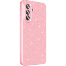 Gpack Samsung Galaxy A56 Uyumlu Kılıf Koton Simli Silikon Arka Kapak Kamera Korumalı Açık Pembe