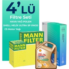 MANN HONDA Civic 1.6 Benzin FD6 Filtre Bakım Seti Shell Motor Yağlı (2006-2011) 4 Lü