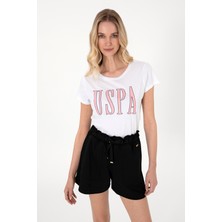 U.S. Polo Assn. Kadın Beyaz Bisiklet Yaka Tişört 50305842-VR013