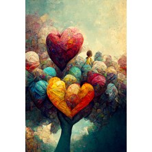 Aden Dekoratif Sanatsal Çalışma Renkli Kanvas Tablo