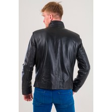 Ata Leather Erkek Deri Ceket MS-1801 SİYAH