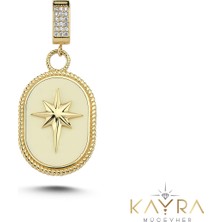 Mineli Kuzey Yıldızı Altın Kolye Ucu AH110