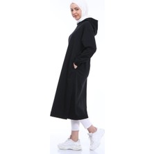 Bwest Atlas Kapüşonlu Midi Boy Sweatshirt - Siyah
