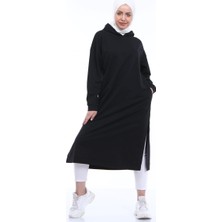 Bwest Atlas Kapüşonlu Midi Boy Sweatshirt - Siyah