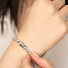 Baget Taşlı Gümüş Bileklik SGMBLK02