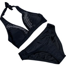 Ladytes Taşlı Siyah Bikini Takımı