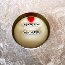 Gizli Mesajlı Mum Tamamen Bitkisel Soya Mum Metal Kutuda