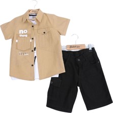 No Thıng Baskılı Gömlekli Şortlu Erkek Takım