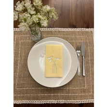 Kidspartim Gümüş Yaldızlı Sarı Havuç Çiçeği Peçete 16 Adet