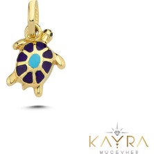 Mineli Kaplumbağa Altın Kolye AH46