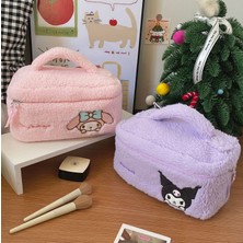 Sen Beğen Peluş Makyaj Çantası 26 cm Büyük Boy Kuromi Cinnamoroll