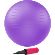 65 cm Pilates Topu ve Çift Yönlü Şişirme Pompası - Dayanıklı ve Konforlu Egzersiz Topu Yoga, Pilates