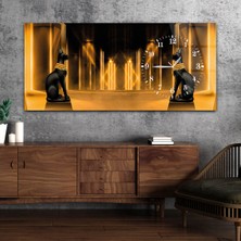 Marpanya Yatay Saatli Yandan Sanat ve Doğa Temalı Cam Tablo YSYS062