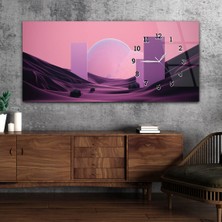 Marpanya Yatay Saatli Yandan Sanat ve Doğa Temalı Cam Tablo YSYS229