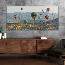 Marpanya Yatay Saatli Yandan Sanat ve Doğa Temalı Cam Tablo YSYS058