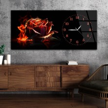 Marpanya Yatay Saatli Yandan Sanat Temalı Cam Tablo YSYS262