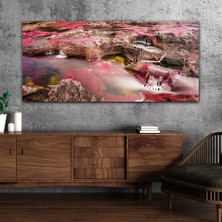 Marpanya Yatay Saatli Yandan Sanat ve Doğa Temalı Cam Tablo YSYS027