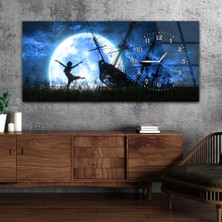Marpanya Yatay Saatli Yandan Sanat Temalı Cam Tablo YSYS274
