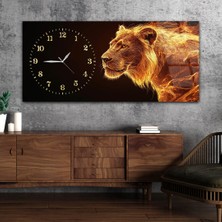 Marpanya Yatay Saatli Yandan Sanat Temalı Cam Tablo YSYS309