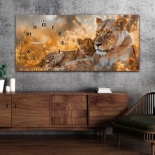 Marpanya Yatay Saatli Yandan Sanat Temalı Cam Tablo YSYS321