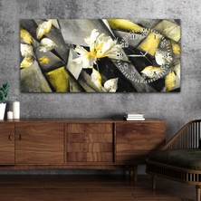 Marpanya Yatay Saatli Yandan Sanat ve Doğa Temalı Cam Tablo YSYS100