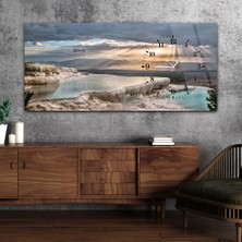 Marpanya Yatay Saatli Yandan Sanat ve Doğa Temalı Cam Tablo YSYS026