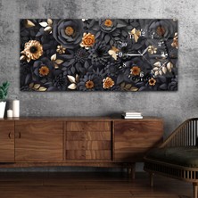 Marpanya Yatay Saatli Yandan Sanat ve Doğa Temalı Cam Tablo YSYS047