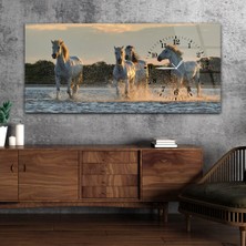 Marpanya Yatay Saatli Yandan Sanat ve Doğa Temalı Cam Tablo YSYS075