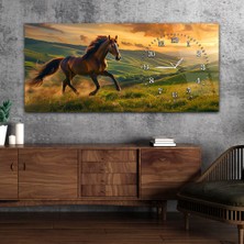 Marpanya Yatay Saatli Yandan Sanat Temalı Cam Tablo YSYS314