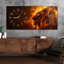 Marpanya Yatay Saatli Yandan Sanat Temalı Cam Tablo YSYS319