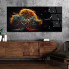 Marpanya Yatay Saatli Yandan Sanat Temalı Cam Tablo YSYS258