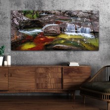 Marpanya Yatay Saatli Yandan Sanat ve Doğa Temalı Cam Tablo YSYS040
