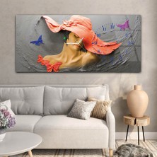 Marpanya Yatay Saatli Yandan Sanat ve Doğa Temalı Cam Tablo YSYS060