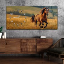 Marpanya Yatay Saatli Yandan Sanat Temalı Cam Tablo YSYS301