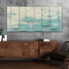 Marpanya Yatay Saatli Yandan Sanat ve Doğa Temalı Cam Tablo YSYS119