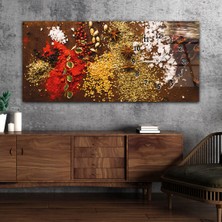 Marpanya Yatay Saatli Yandan Sanat ve Doğa Temalı Cam Tablo YSYS218