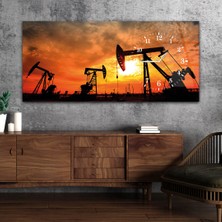 Marpanya Yatay Saatli Yandan Sanat ve Doğa Temalı Cam Tablo YSYS049