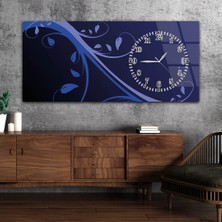 Marpanya Yatay Saatli Yandan Sanat ve Doğa Temalı Cam Tablo YSYS099