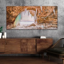 Marpanya Yatay Saatli Yandan Sanat ve Doğa Temalı Cam Tablo YSYS123