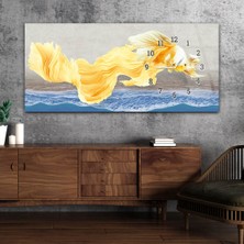 Marpanya Yatay Saatli Yandan Sanat ve Doğa Temalı Cam Tablo YSYS161