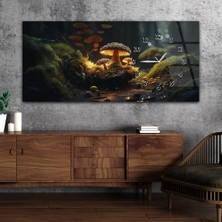 Marpanya Yatay Saatli Yandan Sanat ve Doğa Temalı Cam Tablo YSYS217