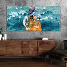 Marpanya Yatay Saatli Yandan Sanat ve Doğa Temalı Cam Tablo YSYS053