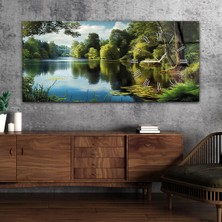 Marpanya Yatay Saatli Yandan Sanat Temalı Cam Tablo YSYS267
