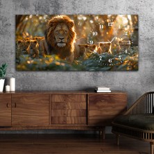 Marpanya Yatay Saatli Yandan Sanat Temalı Cam Tablo YSYS377