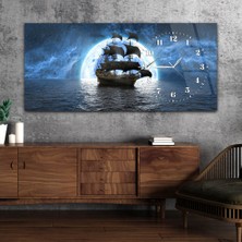 Marpanya Yatay Saatli Yandan Sanat Temalı Cam Tablo YSYS241