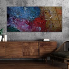 Marpanya Yatay Saatli Yandan Sanat ve Doğa Temalı Cam Tablo YSYS043