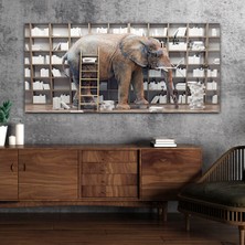 Marpanya Yatay Saatli Yandan Sanat ve Doğa Temalı Cam Tablo YSYS065